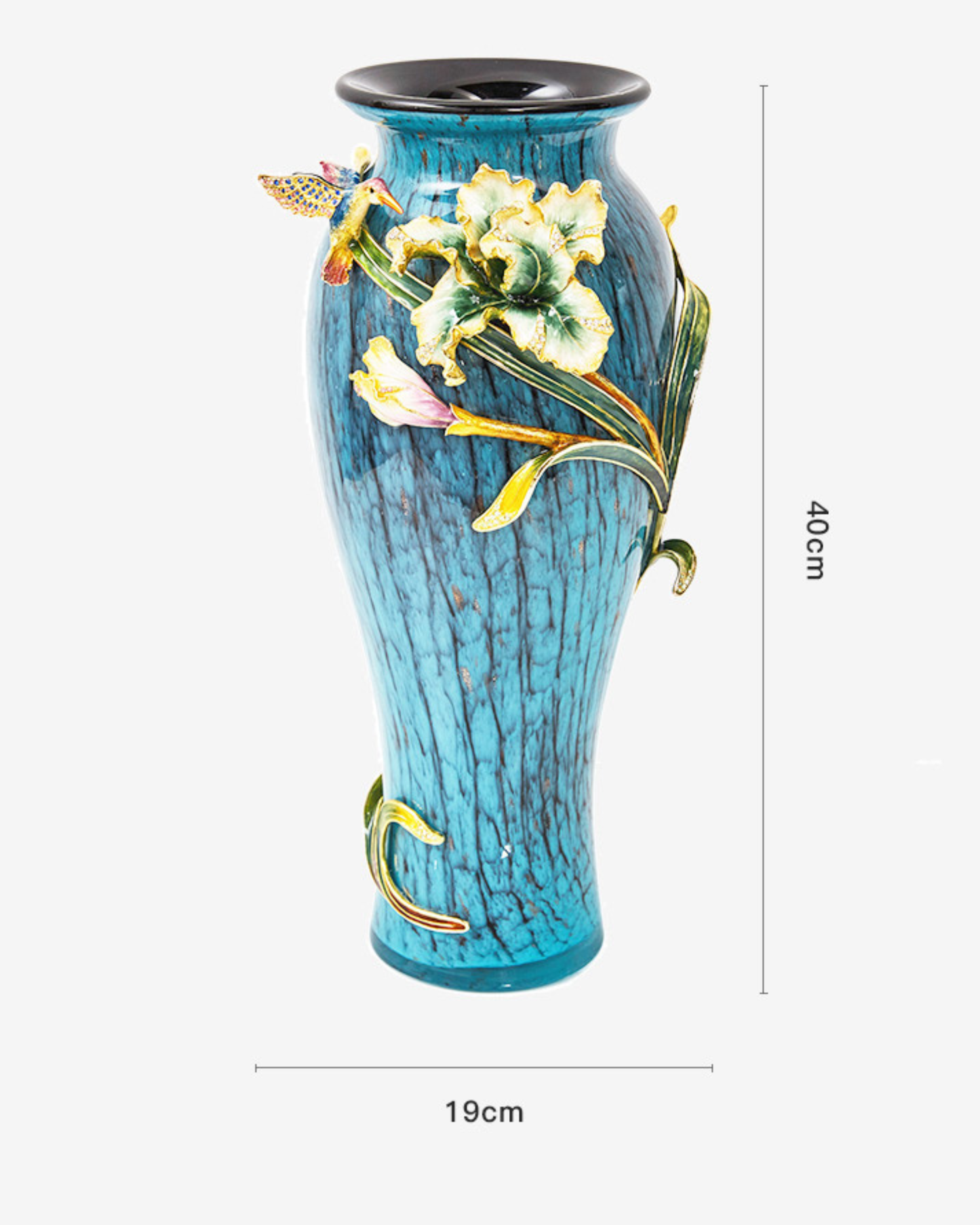 Hummingbird’s Emerald Iris Vase