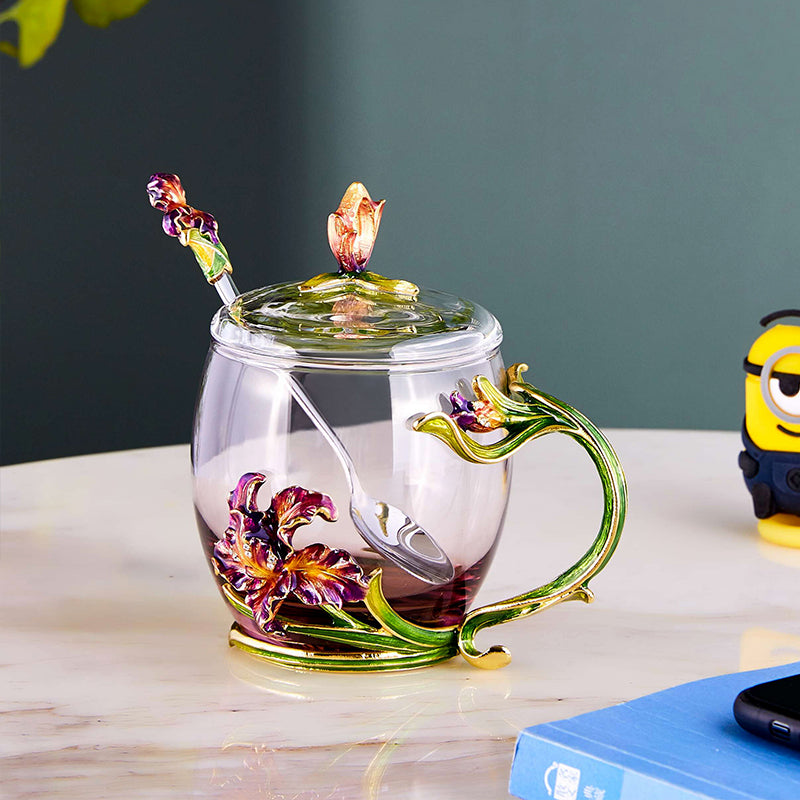 Pansy Garden Glass Teapot
