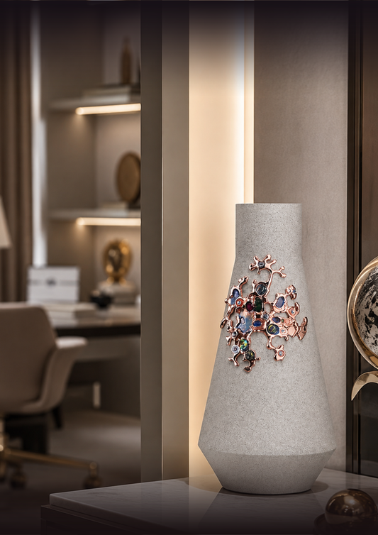 Dove Gray Ceramic Vase