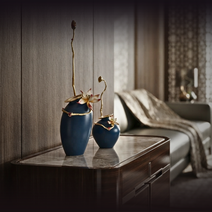 Eternal Lotus Zen Azure Vase