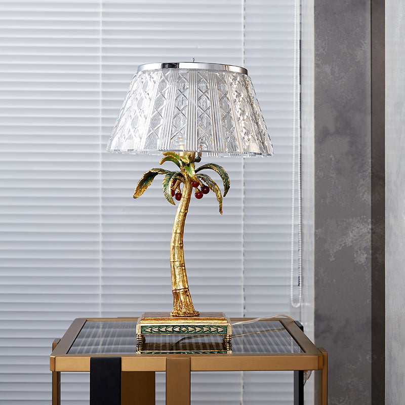 Gilded Palm Crystal Luminaire