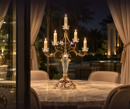 Imperial Amethyst Blossom Candelabra