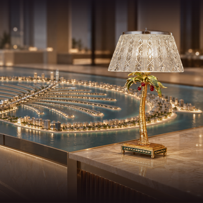 Gilded Palm Crystal Luminaire