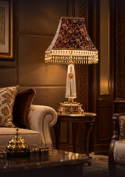 Baroque Silk Beaded Table Lamp