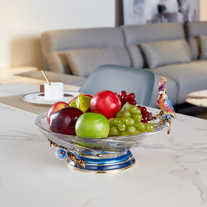 Celestial Spiral & Songbird Crystal Vase