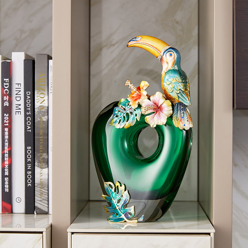 مزهرية توكان استوائية زمردية