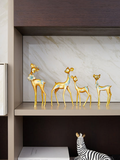 Enchanted Gilded Fawn Family