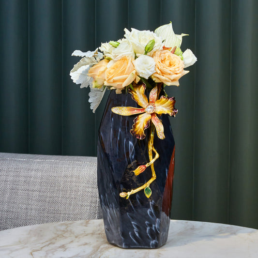 Midnight Marble Glass Vase