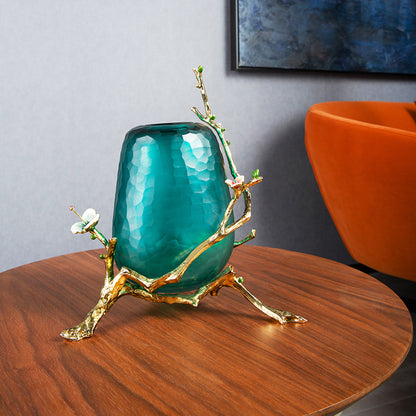 Emerald Sanctuary "Golden Root" Pedestal Vase