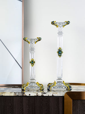 زوج من الشمعدانات الباروكية الزرقاء الإمبراطورية