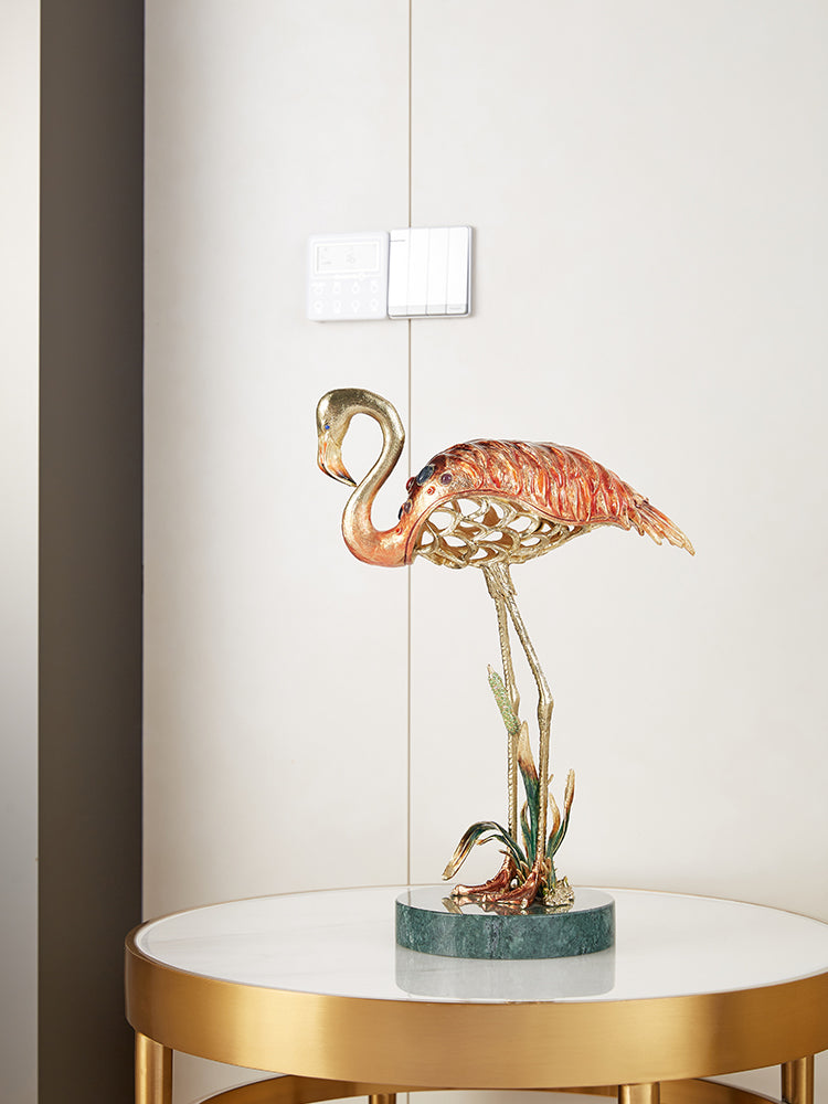 Imperial Flamingo Elegance Gilded Pair