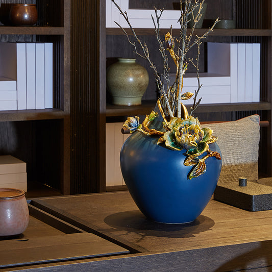 مزهرية سماوية زرقاء فخمة