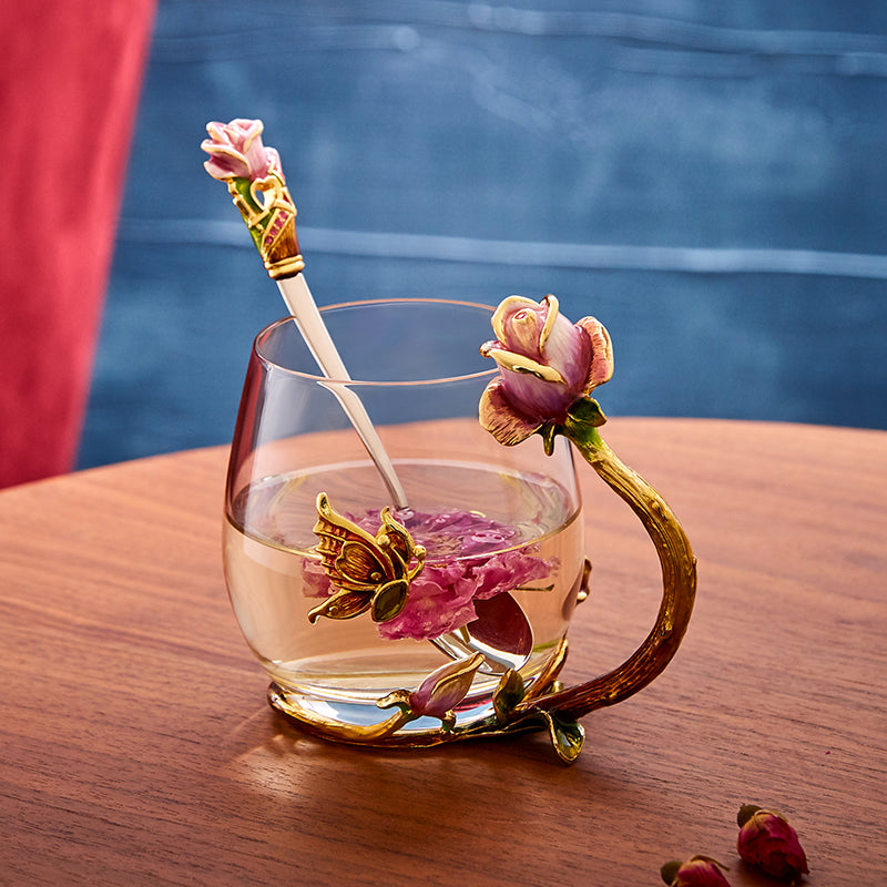 طقم زجاج وملاعق رويال روز إنشانتمنت