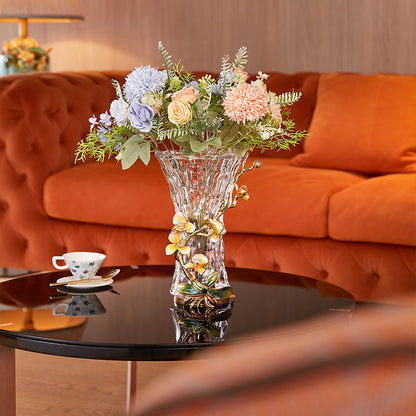 Celestial Orchid & Sculpted Crystal Vase