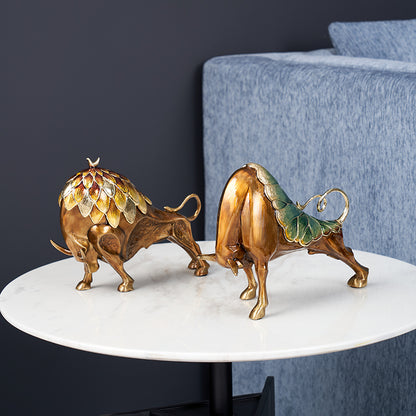 Nature-Born Bronze Bull Ornament