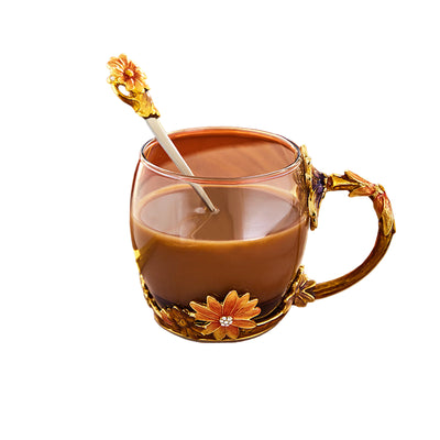 Daisy Meadow Glass Tea Cup