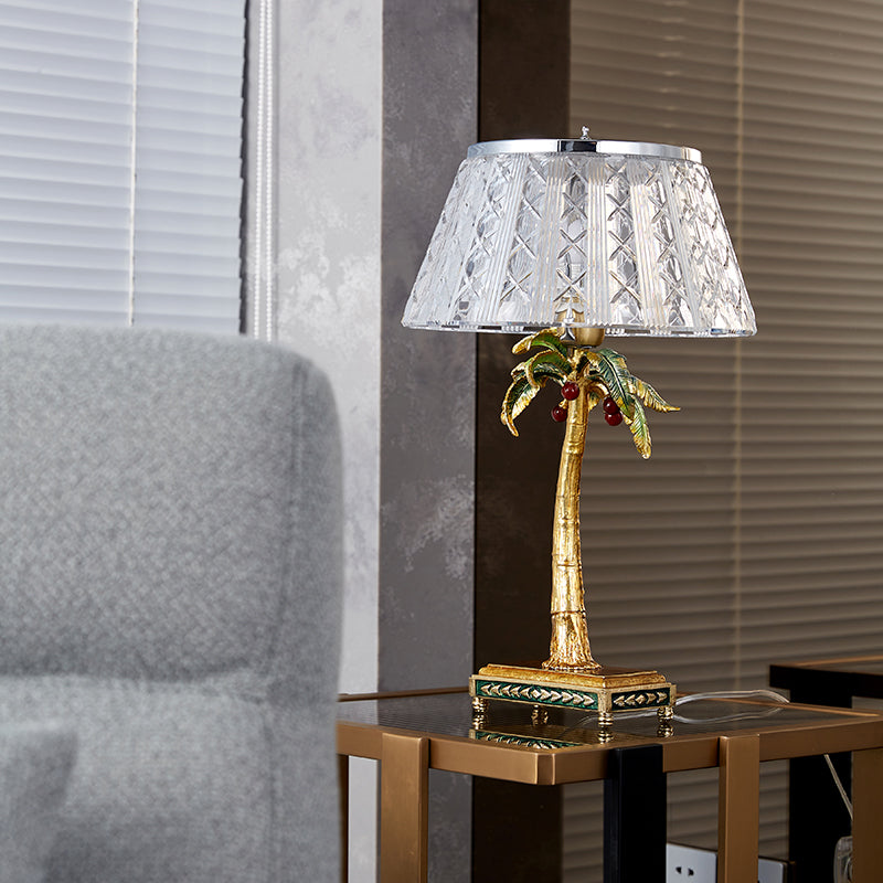 Gilded Palm Crystal Luminaire