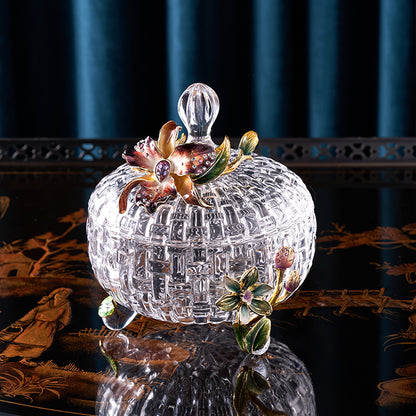 مرطبان زجاجي منسوج على شكل زهرة الأوركيد الجمشتية