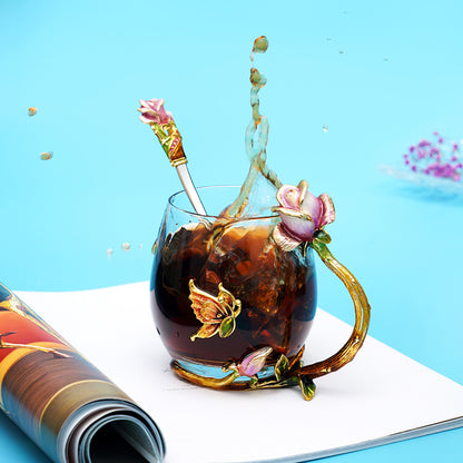 Pansy Garden Glass Teapot