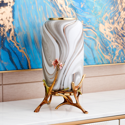 Marble Elegance Ceramic Vase