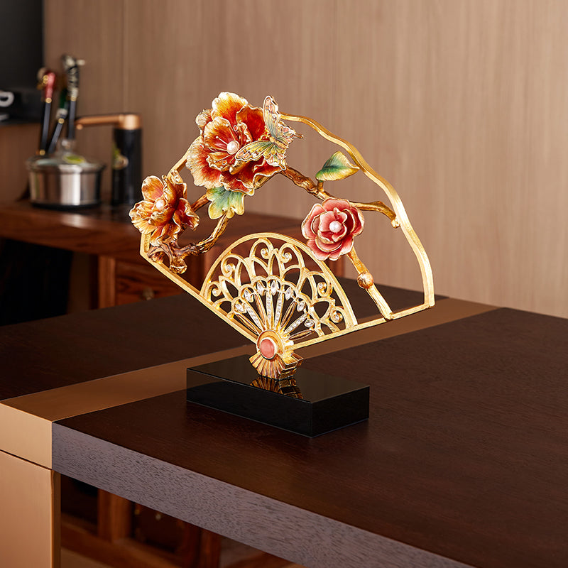 Imperial Golden Filigree "Royal Blossom" Fan