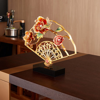 Imperial Golden Filigree "Royal Blossom" Fan