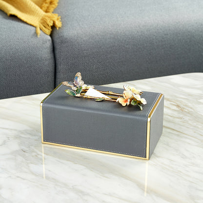 Charcoal Butterfly Whisper Tissue Box
