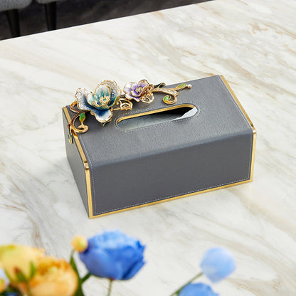 Charcoal Serenity Orchid Tissue Box