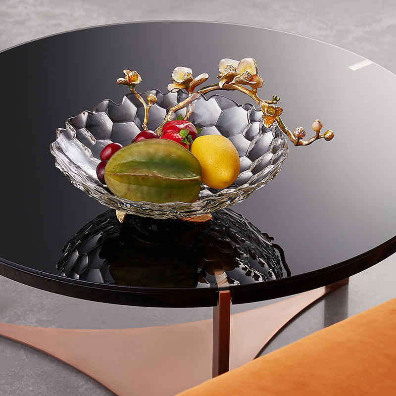Dewdrop Petals Gilded Crystal Bowl