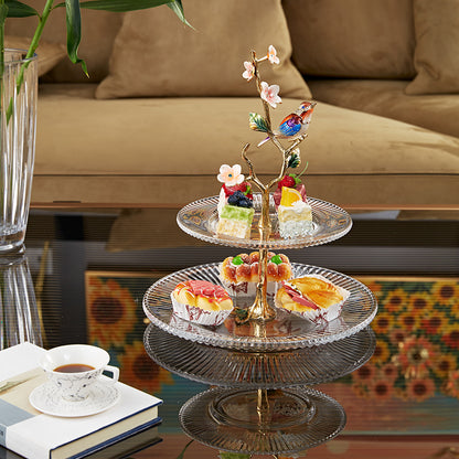 حامل الطيور المغردة الذهبية متعدد الطبقات