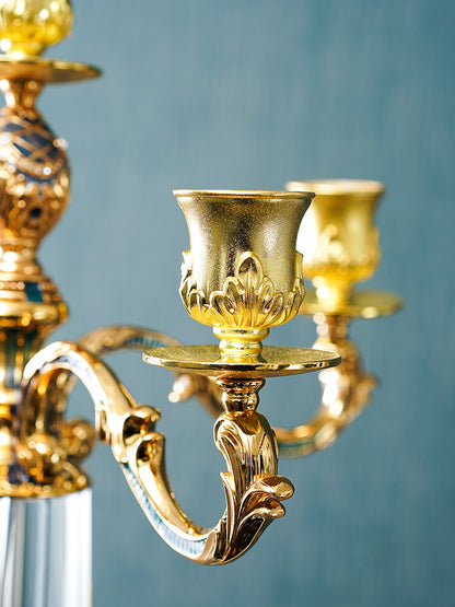 شمعدان إمبراطوري أزرق مذهب