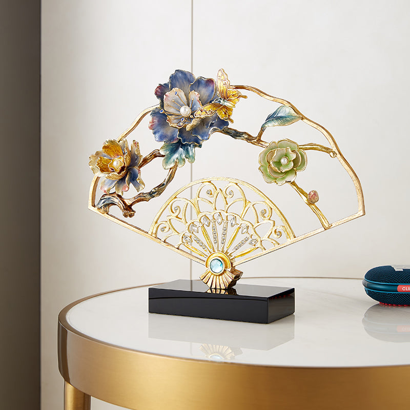 مروحة مرصعة بالجواهر الإمبراطورية "همس الأزهار"