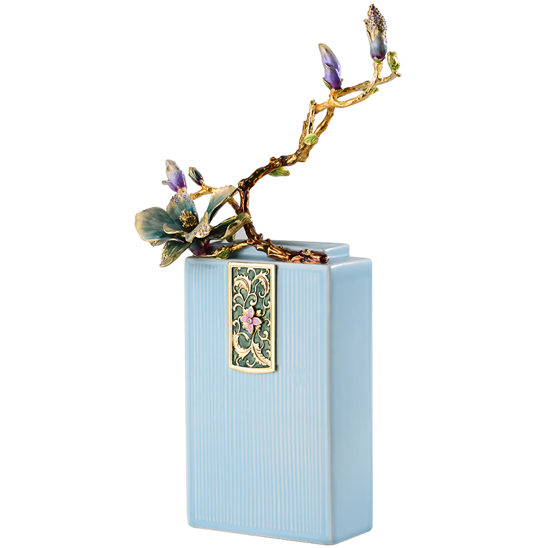 Blue Blossoms Vase