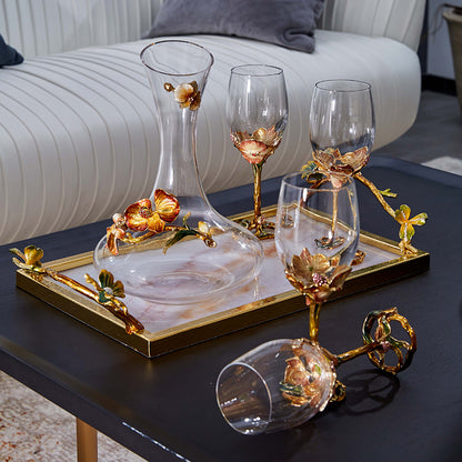 Gilded Ginkgo Marble Serving Tray