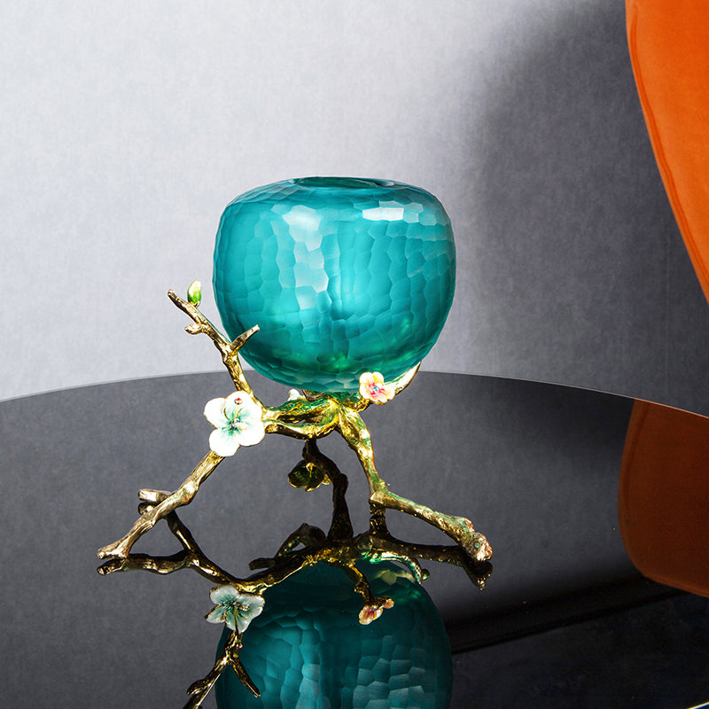 Emerald Sanctuary "Golden Root" Pedestal Vase