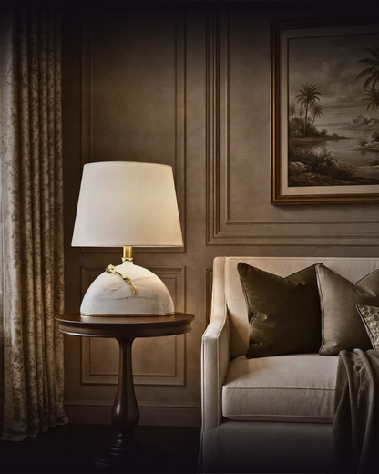 "Petale" Marble & Gold Table Lamp