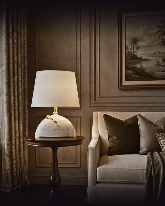 "Petale" Marble & Gold Table Lamp