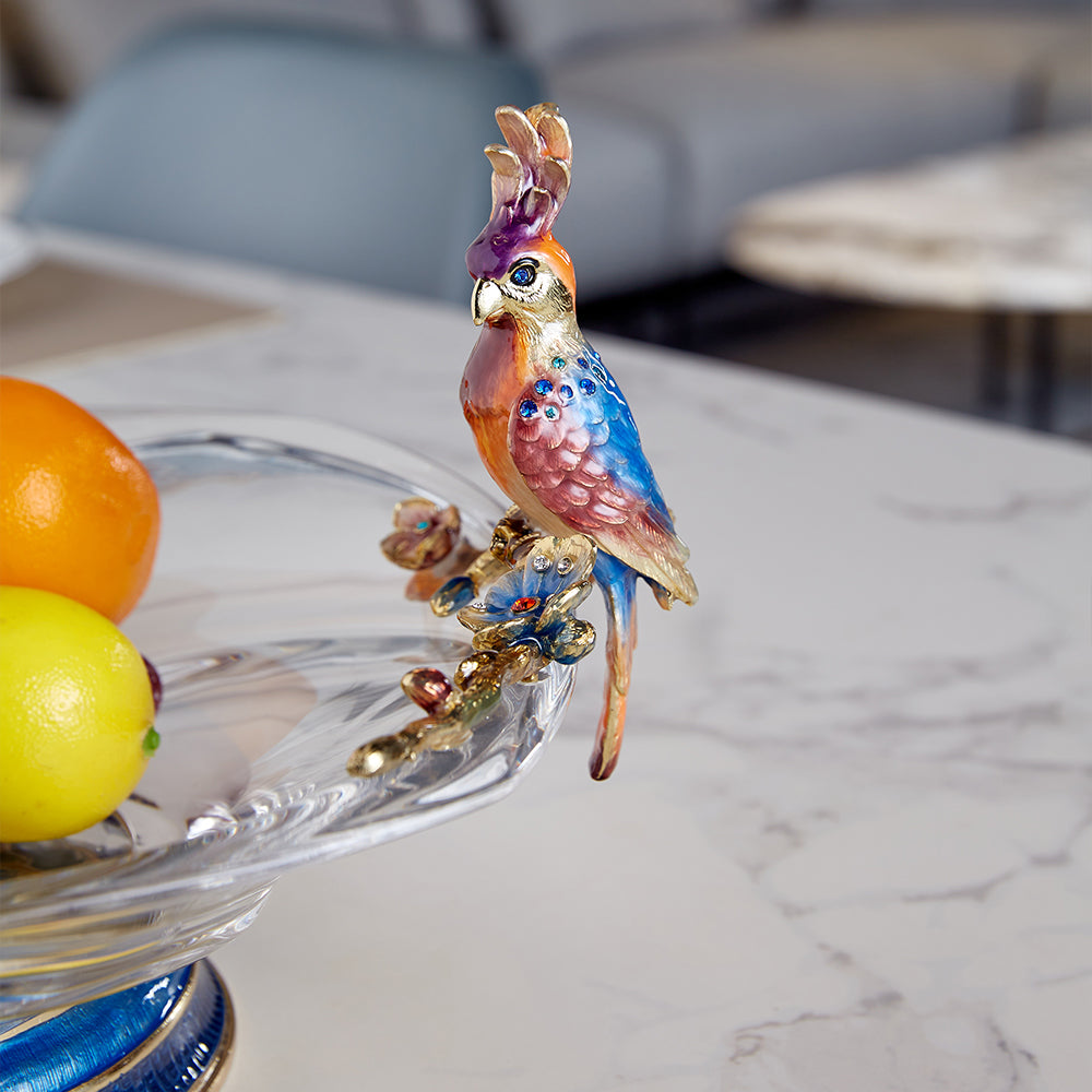 Celestial Spiral & Songbird Crystal Vase