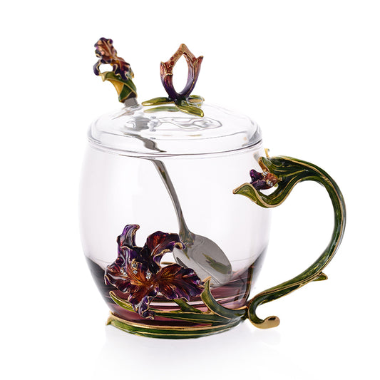 Pansy Garden Glass Teapot