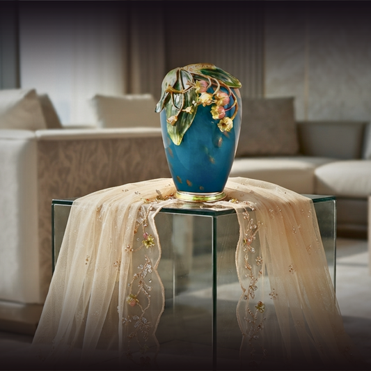 Azure Bloom "Spring Garland" Artisan Vase