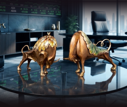 Gilded Bull of Power Ornament V1