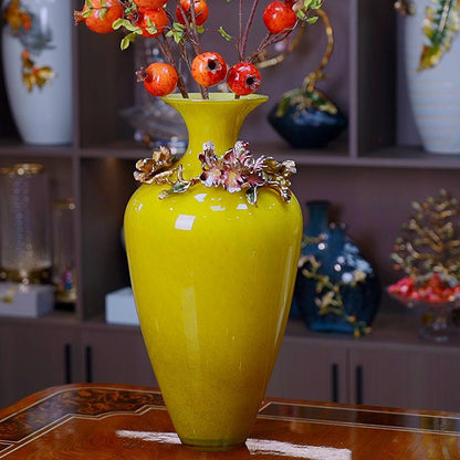 Solar Radiance "Jeweled Orchid" Artisan Vase