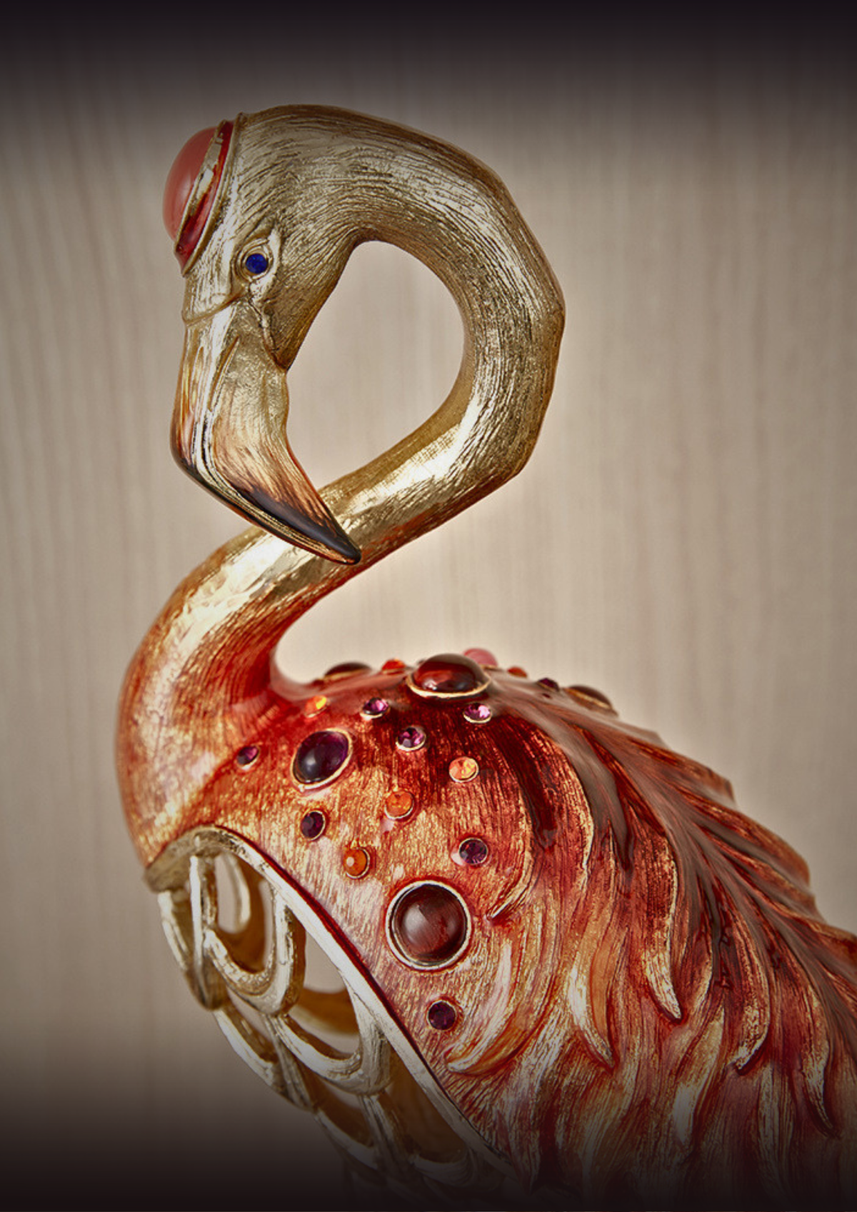 Imperial Flamingo Elegance Gilded Pair