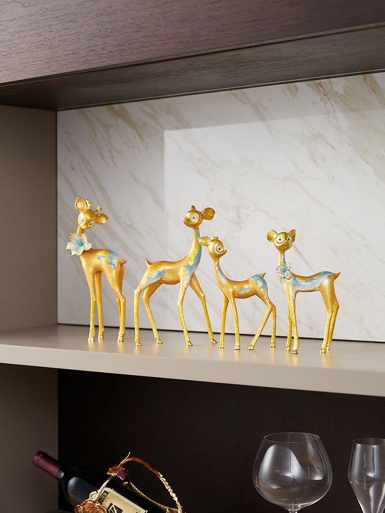Enchanted Gilded Fawn Family