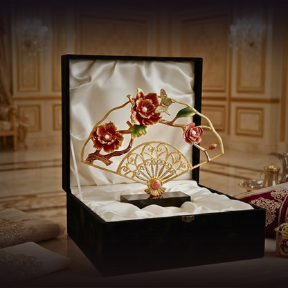 Imperial Golden Filigree "Royal Blossom" Fan