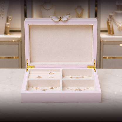 Blush Butterfly Jewelry Box