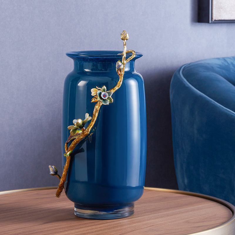 مزهرية سيراميك نباتية باللون البحري