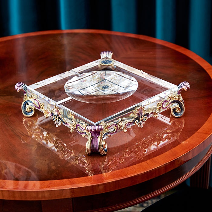 طبق كريستال باروكي من الجمشت الإمبراطوري