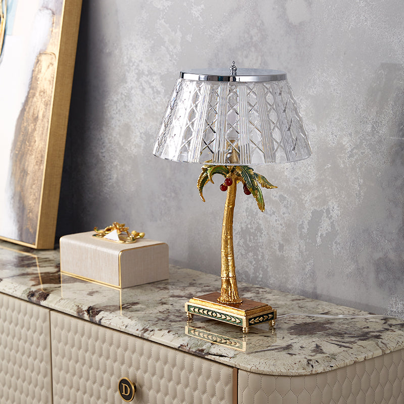 Gilded Palm Crystal Luminaire