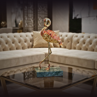Imperial Flamingo Elegance Gilded Pair
